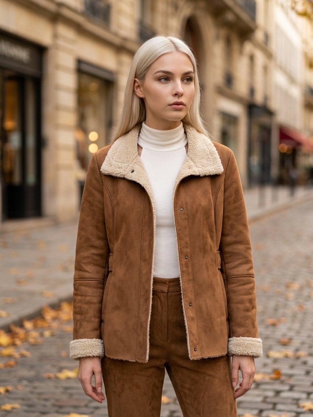 Talbots Faux Suede & Faux
Shearling Lined Jacket